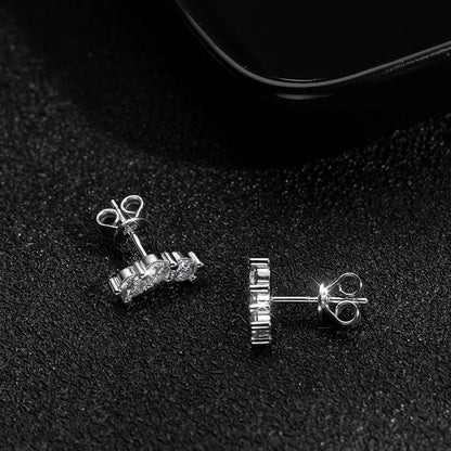 D VVS1 Full Moissanite Earrings for Women Classic Trendy Party Daily Wear GRA Certified s925 Sliver Plated 18k Earring