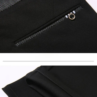 Classic Black Men's Office Dress Pants for Business Formal Fashionable Slim Fit Men's Suit Pants Casual Trousers Plus Size 28-40