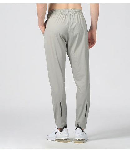 Gym Fitness Trousers Men's Pencil Pants Tight Jogging Running Breathable Quick-Drying Ice Silk Sports Wind Casual Fashion Pants