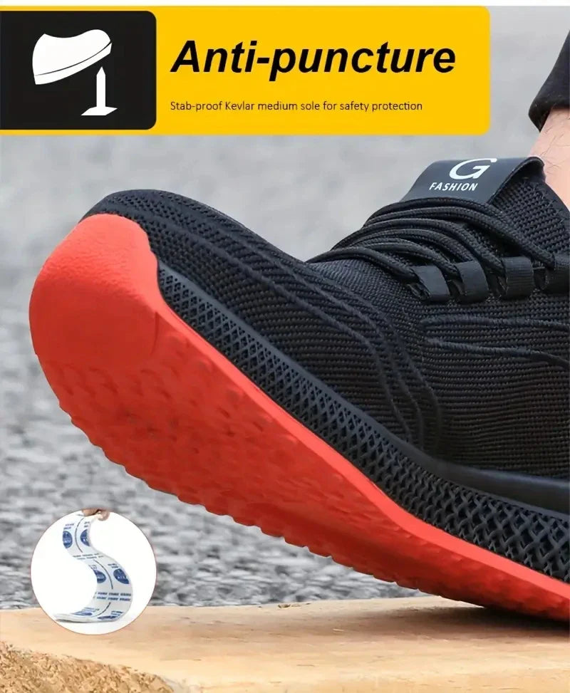 Steel Toe Protective Work Shoes Anti Smash Safety Shoes Men Women Light Work Sneakers Breathable Anti-Stab Indestructible Shoes