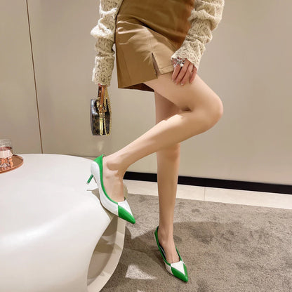 Verão Novas Sandálias Femininas de Bico Fino com Salto Agulha Sapatos Femininos de Salto Alto para Banquetes e Festas Sapatos de Casamento da Moda Scarpins 6,5-9cm