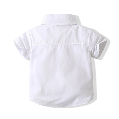 Kids Boys Formal Birthday Outfit Suit Toddler Gentleman Wedding White Shirt 1-7 Years Baby Pants Boys Ceremony Outfits