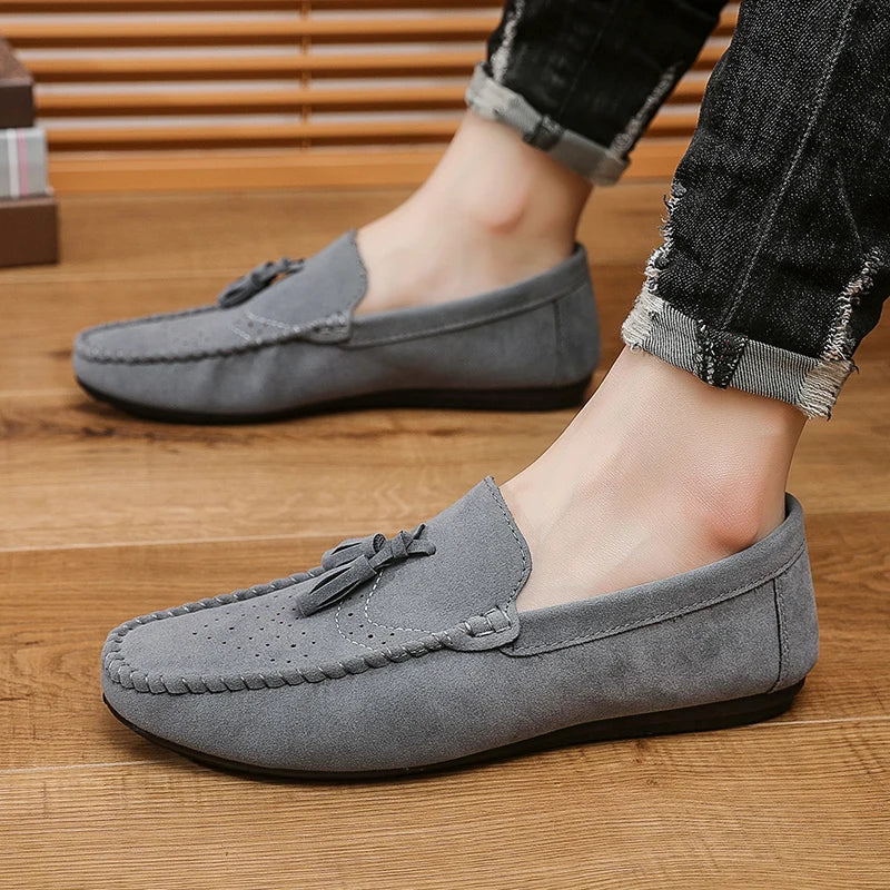 Fashion Men Casual Shoes Suede Breathable Comfort Slip-on Mens Driving Shoes Luxury Brand Men Loafers Mens Lazy Shoes Moccasins