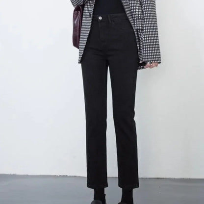 High Waist Straight Leg Nine Tube Pants