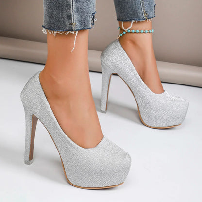 2025 Fashion Shoes Female Basic Women's High Heels Sexy Party Pumps Women Platform Thin Heels Super High Slip on Shoes Women
