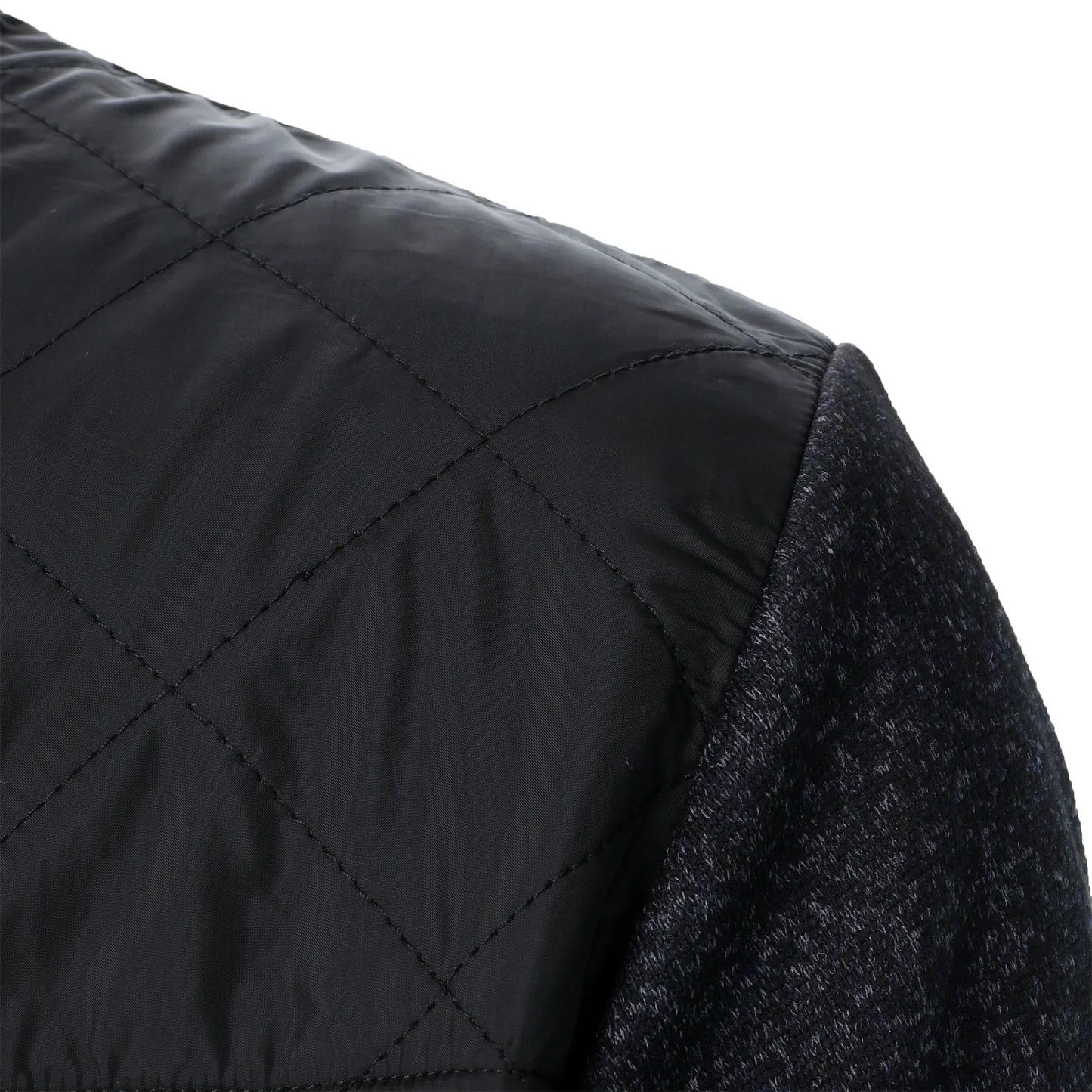 Autumn/winter men's stand-up collar striped check zipper sweater coat with color