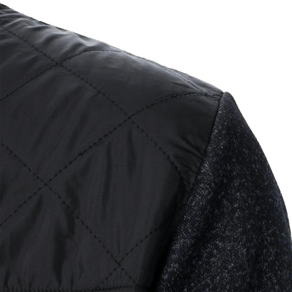 Autumn/winter men's stand-up collar striped check zipper sweater coat with color