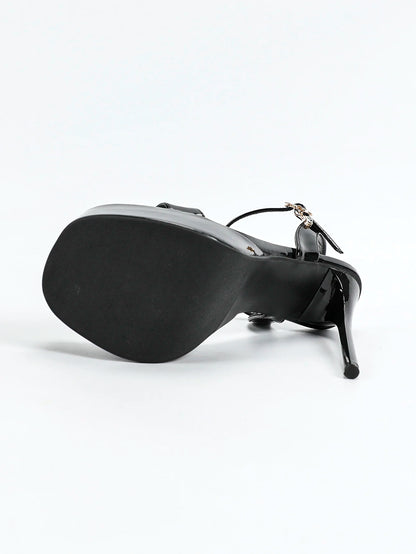 Women's High-Heeled Sandals 15cm Super High Heels Thin Heels Waterproof Platform One-Button Strap Sexy Women's Shoes