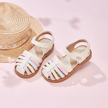 Baby Girls Sandals Summer Lovely Leather Shoes Children's Sweet Pink Princess Shoes Party Outdoor Cool DB2252222