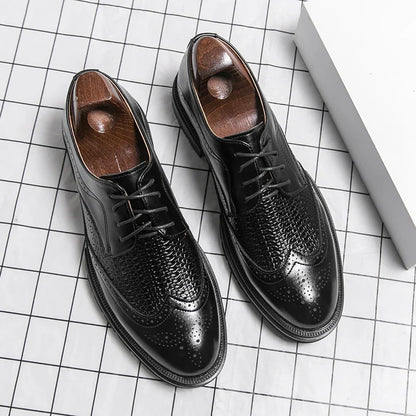 Men's Dress Shoes Fashion Brogues Social Shoe Male High Quality Business Leather Men's Formal Shoes Wedding Formal Shoes For Man