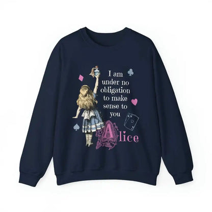 Alice in Wonderland Sweater Bookish Sweatshirt Alice in Wonderland Literary Comfort Fleece Sweatshirt Crewneck Y2K Streetwear