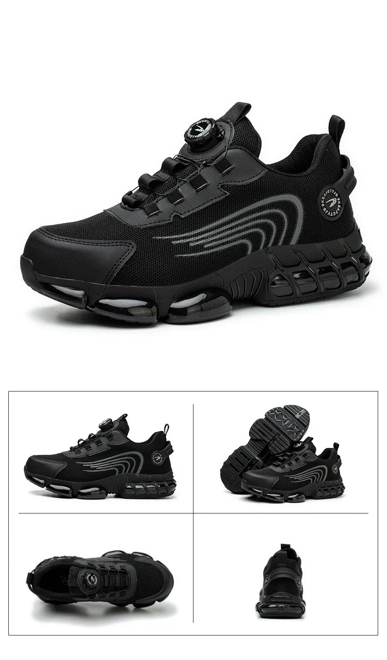 Rotating Button Unisex Safety Shoes Men For Work Sneakers Shoes Puncture-Proof Protective Women Shoes Steel Toe Work footwear