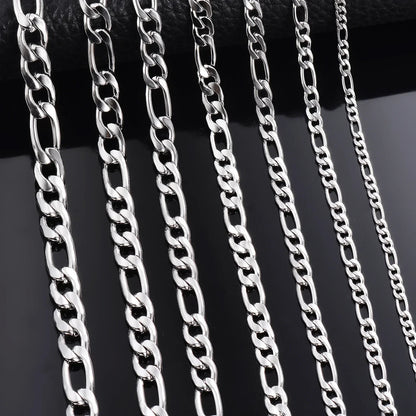 925 Sterling Silver Necklace 2-12mm Width 40-75cm Long Chain Lobster Clasp Men and Women Engagement Jewelry
