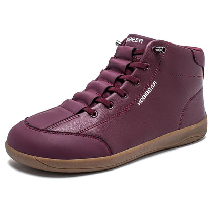 Mid-Top Barefoot Shoes Unisex Wide Toe Minimalist Ankle Boots Artificial Leather Outdoor Non-Slip Sneaker