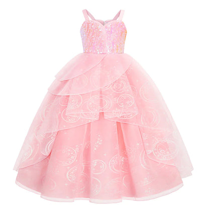 Children Pink Witch Dress Wicked Glinda Elphaba Clothes Cosplay Costume Girls Halloween Costume Kids Good Witch Princess Dresses