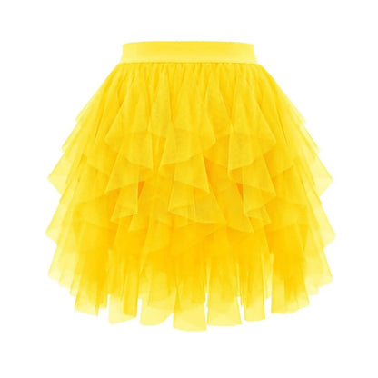 Women's Tulle Tutu Skirt Fashion Solid Color High Waist Mesh Skirt A-line Puff Skirt Cute Cake Skirt Cute Ballet Ball Half Skirt