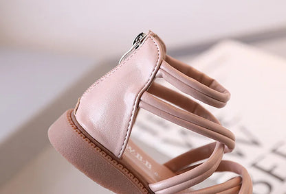 Sweet Princess Shoes for Little Girls 2026 Summer New Fashion Korean Edition High Top Roman Sandals for Girls