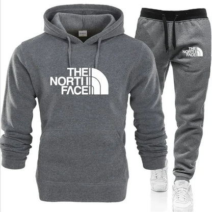 26 Men's Autumn_Winter Fashion Printed Casual Two Piece Hooded Sports Shirt and Pocket Pants Regular Fit Outdoor Sports Set