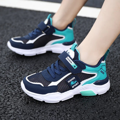Kids Fashion Mesh Running Shoes Youngsters Teens Casual Walking Students Sneakers Breathable Soft Children Outdoor Sports Tennis
