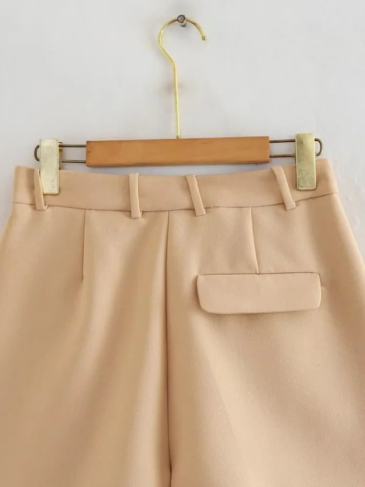 Female Shorts Black Pink Shorts Woman Summer 2024 Pleated Baggy White Shorts For Women Casual High Waist Short Pants