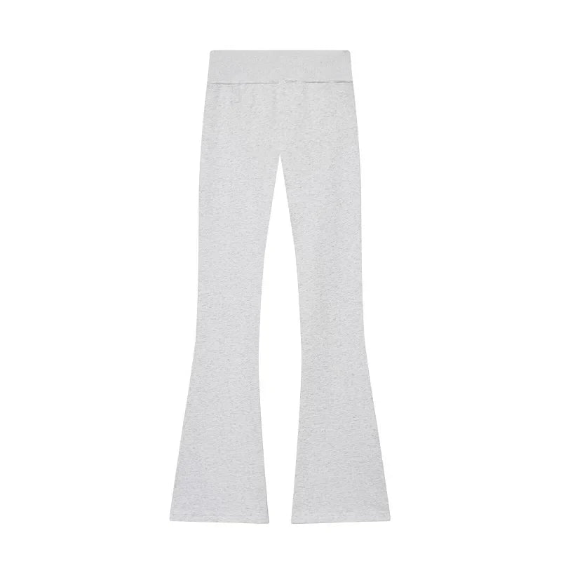 Women's Suits Flare Pants Sets 2 Piece Set Fleece Elastic Waist Trouser Suit Cropped Sweatshirts Jacket Two-Piece Set