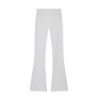Women's Suits Flare Pants Sets 2 Piece Set Fleece Elastic Waist Trouser Suit Cropped Sweatshirts Jacket Two-Piece Set