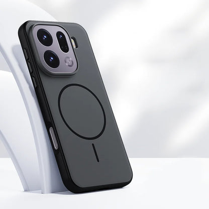 For OPPO Find X9 X9 Pro Case Magnetic Double Color Matte PC +TPU Skin Feel Back Cover with Metal Button for Find X 9