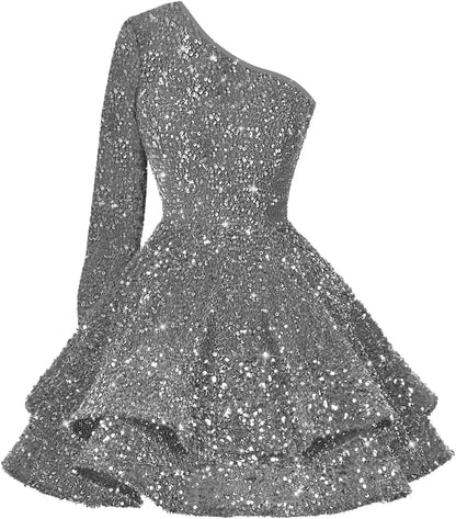 Sequin Short Homecoming Dress for Teens Sparkly Prom Dress Sweet 14 16 Birthday Photo Shoot Gowns Mini Dress Graduation Dress