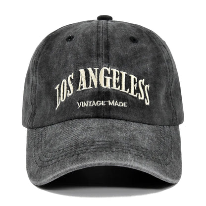 Los Angeles Baseball Cap Men Women Letter Embroidered Hip Hop Hats Vintage Wash Cotton Soft Top Sun Visor Hats Unisex Casual Cap