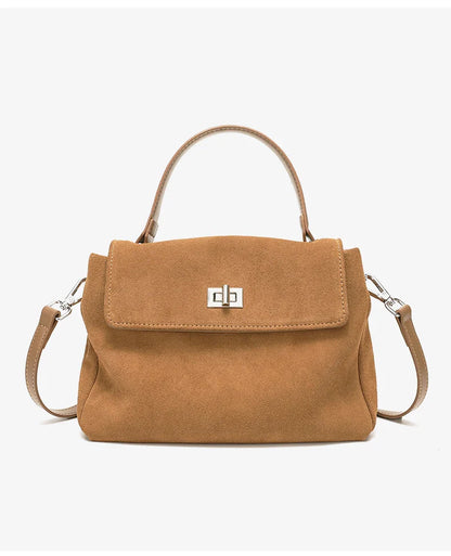 2026 NEW Autumn winter women's Natural Suede leather Crossbody Bag luxury designer Genuine Leather commuting messenger bag