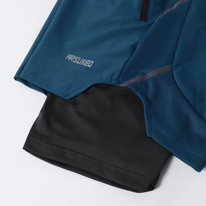 Men's 7" Running Shorts 2 in 1 Quick Dry Athletic Training Exercise Jogging