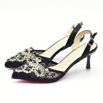 Latest Party Shoes and Bags To Match for Nigerian Wedding Pumps Bride Luxury African Shoe and Bag Set for Party in Women