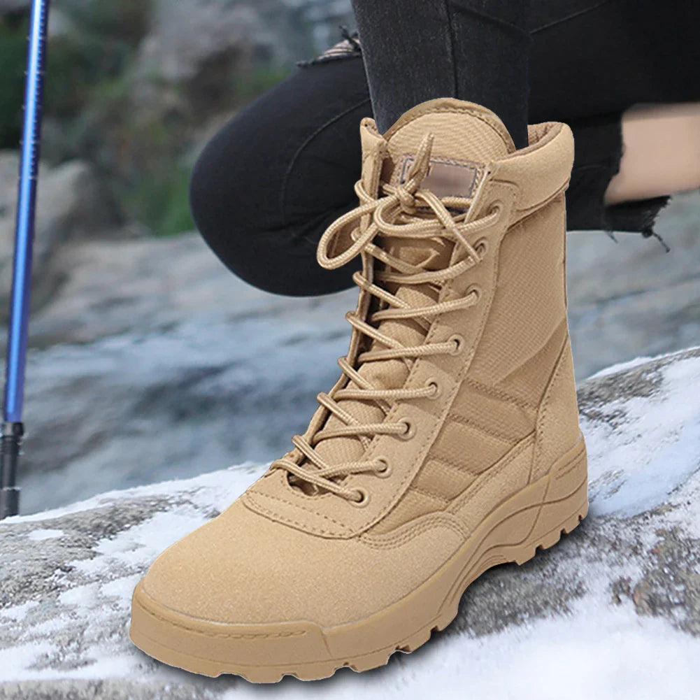 Desert Combat Boots Lace Up Outdoor Hiking Boots Breathable Hunting Training Boots Lightweight Non-Slip for Men