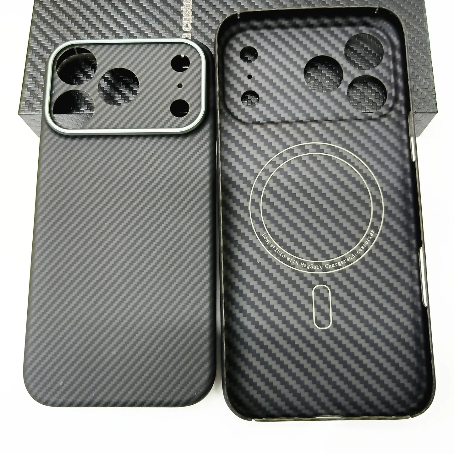 Genuine Aramid Carbon Fiber Mag Safe Magnetic Case For iPhone 17 Pro Max 17Pro Matte Camera Hole Thin Hard Armor Cover
