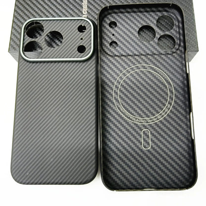 Genuine Aramid Carbon Fiber Mag Safe Magnetic Case For iPhone 17 Pro Max 17Pro Matte Camera Hole Thin Hard Armor Cover