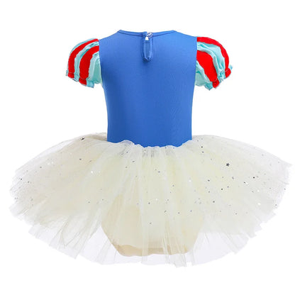 Round Yuan Girl Ballet Practice Dress Party Fancy TUTU Dress Elsa Anna Belle Alice Colorful Clothes Baby Girl Party Costumes
