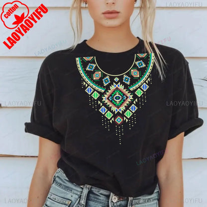 Shirt Ornament Print Shirt Ukraine Shirt Ukrainian T-shirt Gift for Women High Quality Cotton Tops Creativity Style