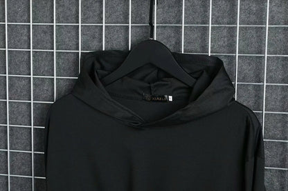 New Men's Hoodies Sweatshirt Autumn Casual Techwear Hip Hop Harajuku Hoodie Men Ribbons Patchwork Japanese Streetwear Darkwear
