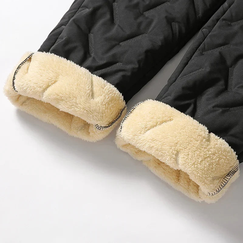 Winter Sweatwear Men Plush Thick Fleece Sweatpant Lambswool Thermal Trousers Casual Pants Waterproof Windproof Warm Cotton Pants