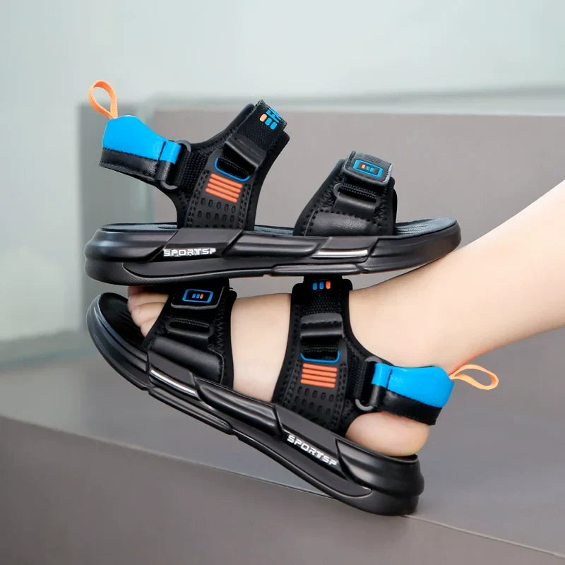Kids'Casual Shoes Sandals Open-Toe EVA Summer Shoes For Boys Hook and Loop Anti-slip Soft Bottom Beige Black Shoes Size 26-37
