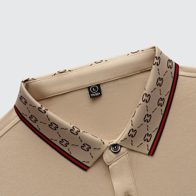 2025 New Summer Men's Business Leisure High end Fashion Boutique Embroidery Original Design Top Short sleeved Polo Shirt