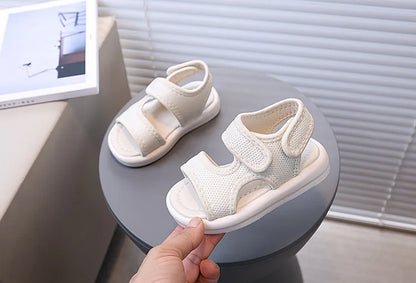 Summer Boy Casual Lightweight Cloth Vamp Beach Shoes Student Outdoor Girls Sandals Breathable Daily Platform Flat Sandals I05073