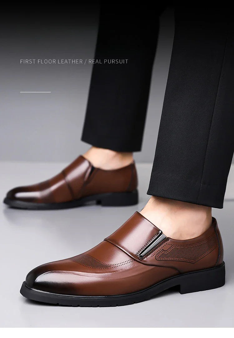 Designer Leather Shoes for Men Spring Autumn Business Casual Shoes Male Fashion Solid Color Wedding Shoe Man