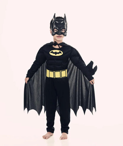 Halloween Children Boys Bat Cosplay Costume Batboy Fancy Black Superhero Cosplay Kids Costume Outfits Comic Masquerade Evening