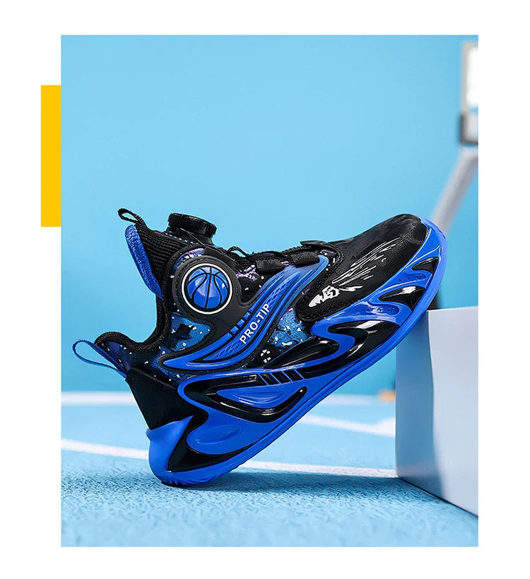 A pair of children's four-season leather high-top basketball shoes, wear-resistant basketball shoes, sizes 31-40，YZ-L833