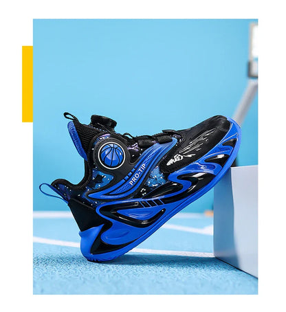 A pair of children's four-season leather high-top basketball shoes, wear-resistant basketball shoes, sizes 31-40，YZ-L833
