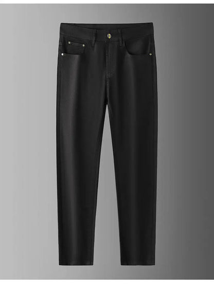 American Brand Men's Autumn Winter Straight-leg Slim Jeans High-quality Light Luxury Casual Versatile Fashion Korean Style Jeans