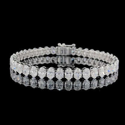 0.5Carat Oval Cut Full Moissanite Tennis Bracelets For Women 100% 925 Sterling Silver D VVS1 Diamond Bangle With  Certificate