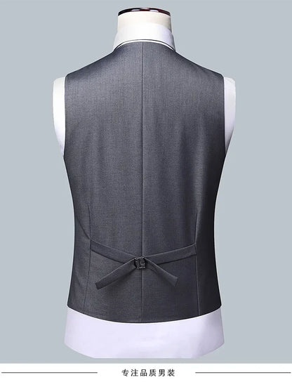 Suit  Outdoor Gentleman Solid-color Men's Fashionable Formal Business Wedding Hosting Banquets Casual and Fitted Gentle Suit