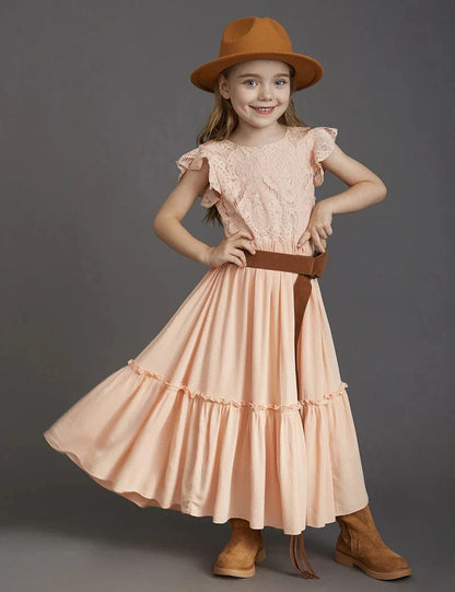 Summer Girls Lace Dresses Kids Flower Girl Wedding Princess Party Dress Vestidos Costume Children Clothing For 4-14Years